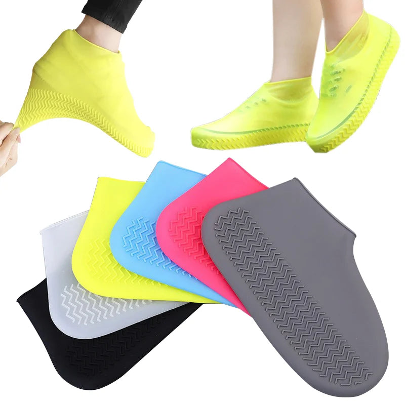 Reusable Waterproof Rain Shoes Covers Silicone Outdoor Shoe Covers Walking Shoes Latex Shoe Covers Non-Slip Rain Boots Covers
